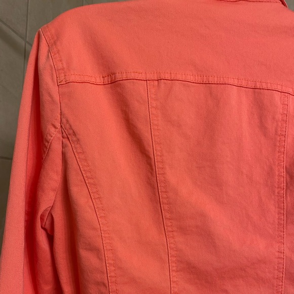 EUC Dressbarn coral denim-style jacket, size Medium - Picture 7 of 8